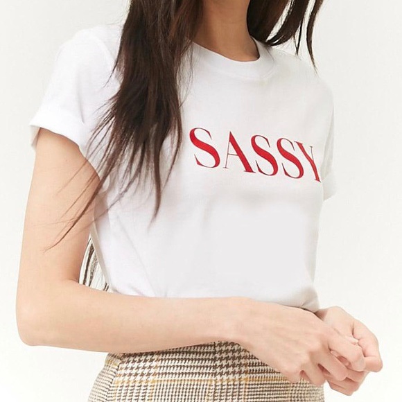 red and white graphic shirt